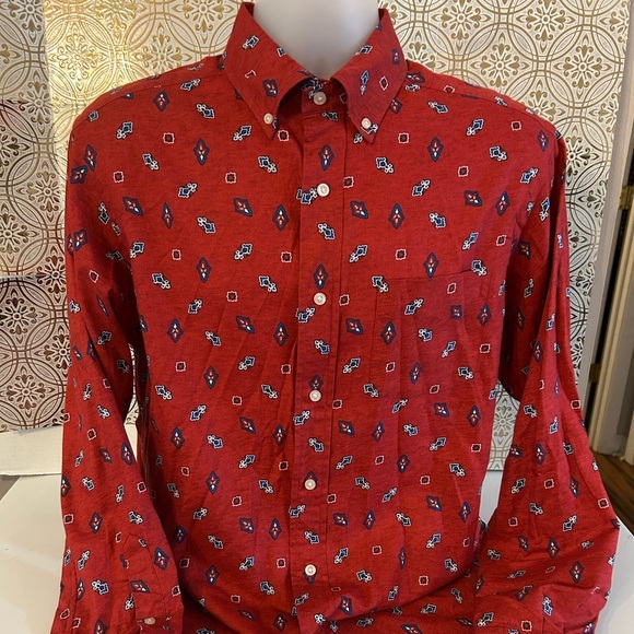 Daniel Cremieux Red Casual Button Down Shirt Medium 100%Cotton - Picture 1 of 11